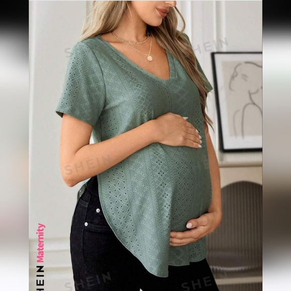 SHEIN Tops - SHEIN Women's L Eyelet Maternity Top NEW